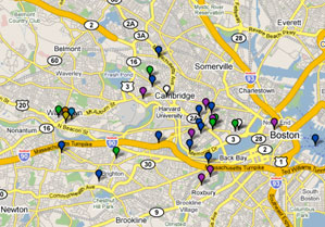 NanoMetro map for Cambridge, MA